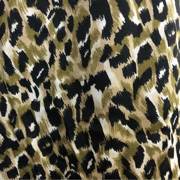 Equipment brown black tan leopard animal print button down top size Large - Picture 6 of 14